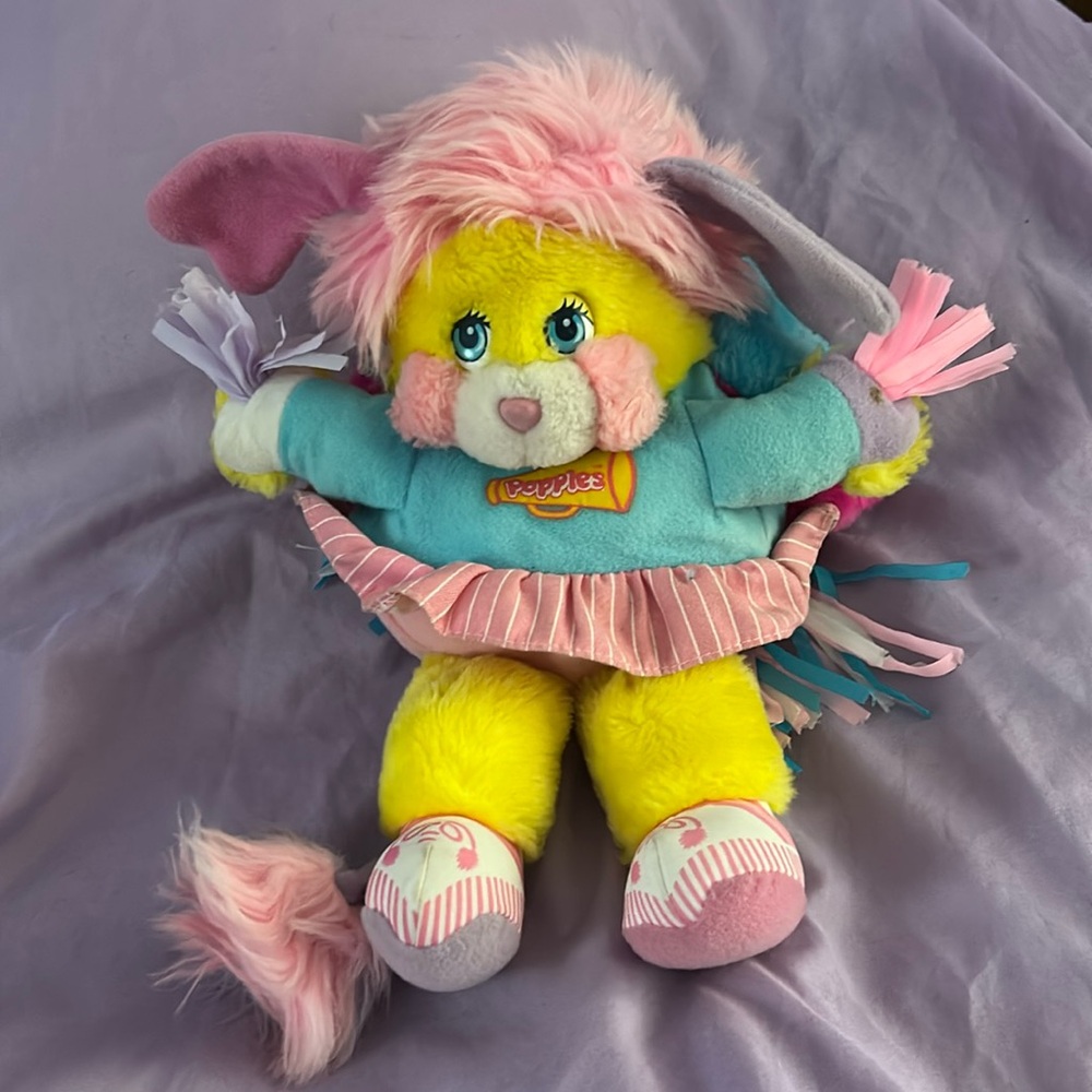 Popples vintage 1987 Pink and Yellow Plush Toy! 🧸